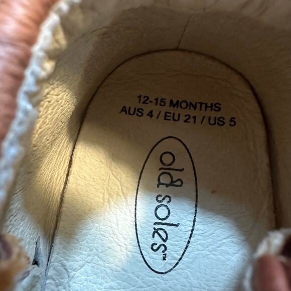 New Old Soles Fringe Booties sz 21 (US 5) Tan Fringe Booties - Picture 3 of 5